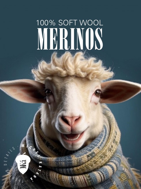 CHÊNE INVERURIE, длиный 2х-сторонний ШАРФ из мягчайшей шерсти MERINOS из пряжи средней тяжести, коллекционная линия CONFRONTATION (Собственный Взгляд) F2T.W315_GZ-696B/NUIT.G